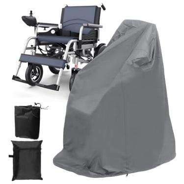 Imagem de AKEfit Capa Para Cadeira De Rodas, 420D, Elétrica Contra Poeira, Chuva, Manchas E Neve Ambientes Internos Externos, 39,4'' Largura, Altura, 29,5'' Cinza