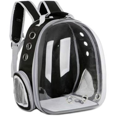 Imagem de Mochila Pet com Visão Panorâmica Ventilação Total Alças Acolchoada Cães até 5kg e Gatos até 6kg, Bolsa de Transporte Segura e Confortável para Viagens e Passeios (Preto, Tamanho único)
