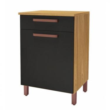 Imagem de Balcao Indekes Com Tampo 1 Porta 1 Gaveta Freijo/Chumbo