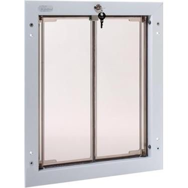 Imagem de PlexiDor Performance Pet Doors Para cães e gatos – Porta para cães com trava e chave – Branco, tamanhos grandes