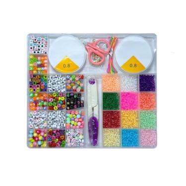 Imagem de Conjunto de Brinquedos de MiçAngas para CriançAs (Adequado para Pulseiras, Colares Coloridos, Incluindo Silicone e Tesouras)(C03-4.063 peças)