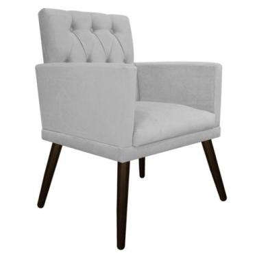 Imagem de Poltrona Decorativa Fernanda Pés Palito Tabaco Sala de Espera Recepção