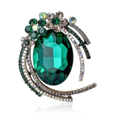 Imagem de GKDFK Broches vintage de strass para roupas femininas broches de flores, blazer, jaqueta, acessórios, presentes, Medium, Strass Strass Liga metálica, Sem Pedra Preciosa