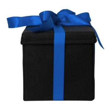 Imagem de Caixa de Presente Para Dia dos Pais Com Laço de Cetin Azul 14X15X28 - 