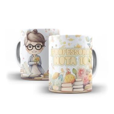 Imagem de Caneca branca dia dos professores floral (14104)