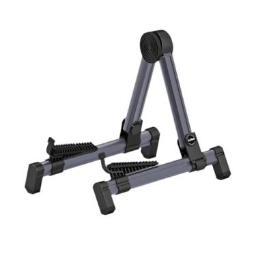 Imagem de menolana Suporte de guitarra dobrável universal resistente de metal profissional suporte de instrumento em forma de a de guitarra para violino e ukulele, Azul