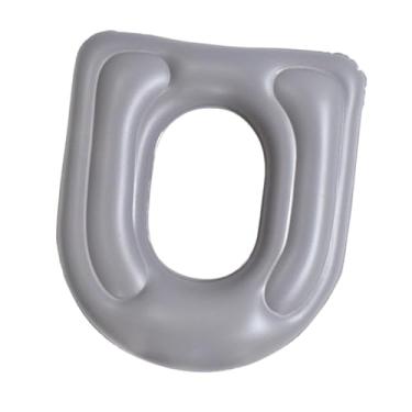 Imagem de IEUDNS Almofada inflável para vaso sanitário com ventosas, assento portátil e prático para inflar o ar em hotéis, aviões, casas, idosos, Cinza