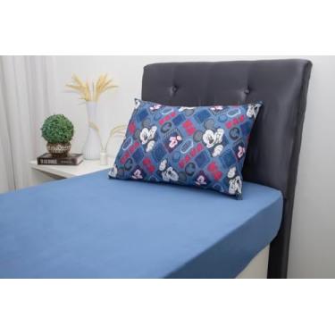 Imagem de Jogo de Lençol 2 Peças Portallar Disney Mickey Simpatico/Azul Jeans Solteiro