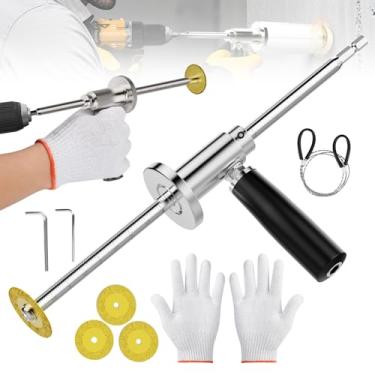 Imagem de Ferramenta profissional de corte de tubos de PVC com profundidade ajustável de 18 cm e roda de grão de diamante - Design de aço inoxidável resistente para tubos de 3,5 a 20,3 cm (kit completo com