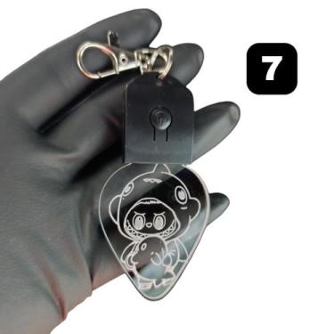 Imagem de Chaveiro Boneco Labubu Acrílico Led Rgb Recarregável 7 Cores - LUALKI 