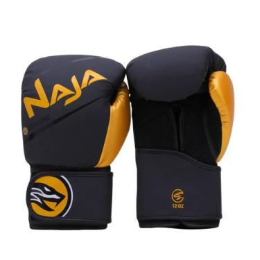 Imagem de Luva de Boxe Muay Thai Naja Extreme, Preto, Dourado, 12 oz