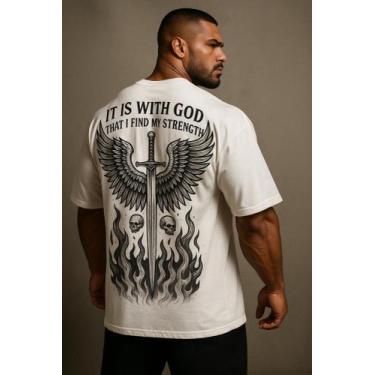 Imagem de Camiseta Streetwear Oversized Masculina it is with god - swagon, G