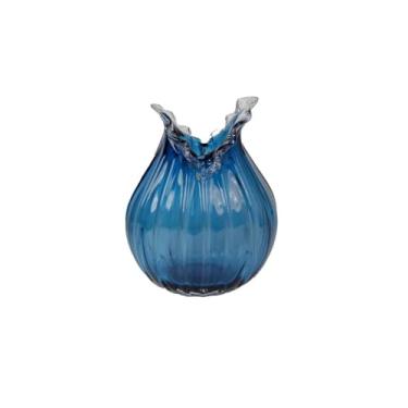 Imagem de VASO DECOR MURANO 20X13X26 CM AZUL SAFIRA