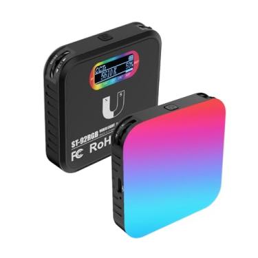 Imagem de Acouto Magnetic RGB Video Light Photography Light 2500k a 9000k Dimmable 20 Efeitos de Iluminação Conferência de Videoconferência para Laptop Tablet Câmera DSLR Com Clipe de Bateria