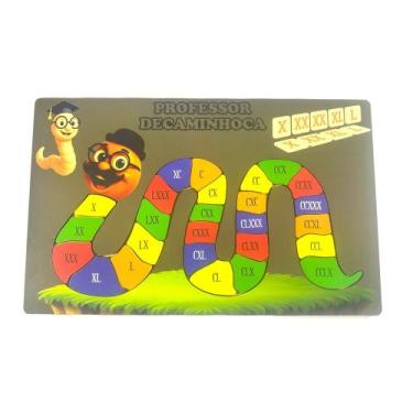 Imagem de Jogo Educativo DecaMinhoca em MDF 3mm  Números Romanos de 10 em 10 até