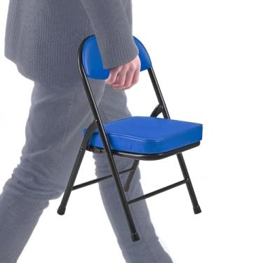 Imagem de fusehome Mini cadeiras dobráveis acolchoadas, banco de garagem, cadeira de acampamento portátil com almofada, cadeira de gramado leve, para eventos esportivos ao ar livre, pátio, pesca, caminhadas