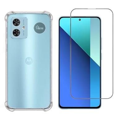 Imagem de [KIT] Capa Capinha Premium Anti-Impacto Transparente + Película de Vidro 3D para Motorola Moto G54