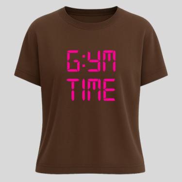 Imagem de Camiseta Algodão Unissex Estampada Gym Time T-shirt Gola Redonda Blusa