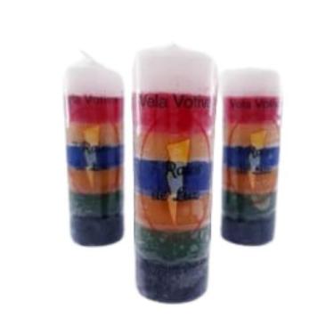 Imagem de Kit 3 Velas Votivas 7 Dias Colorida 7 Linhas - 260 gramas - Sete Raios