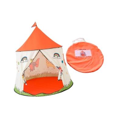 Imagem de Milageto Barraca Infantil, Tenda Dobrável, Presentes Do Dia Dos Namorados, Castle Playhouse de Crianças, Crianças Brincam Tenda para Crianças, Parques, Churras, Laranja, Tamanho real
