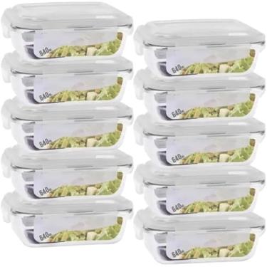 Imagem de Potes de Vidro Herméticos com 4 Travas, 640ml, Conjunto com 10 Unidades