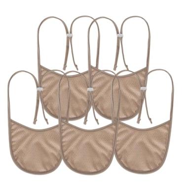 Imagem de Capa para estoma de pescoço de traqueostomia com alça ajustável, protetor de traqueia respirável para laringectomia para tratamento de traqueostomia (Cáqui, 5 peças, pequeno)