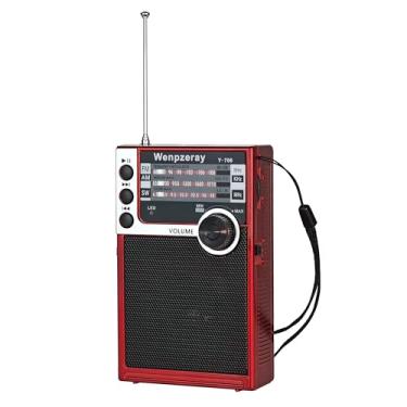 Imagem de Wenpzeray Y-706 Rádio portátil de bolso AM FM SW Band Receptor compacto 3AAA operado por bateria com alto-falante de som alto suporta USB/TF Card Play Fone de ouvido para emergência interna e externa