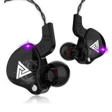 Imagem de Fones De Ouvido Qkz-ak6 Fone De Ouvido Com Fio Com Entrada De 3,5 Mm Gancho De Fone De Ouvido (preto)