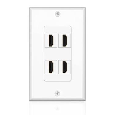 Imagem de Placa de parede HDMI TNP HDMI tomada tomada entrada painel suporte 4K 60Hz HDR 1080P 3D Ethernet embutido em alta velocidade cabo extensão acoplador para projetor e home theater, 4 Port