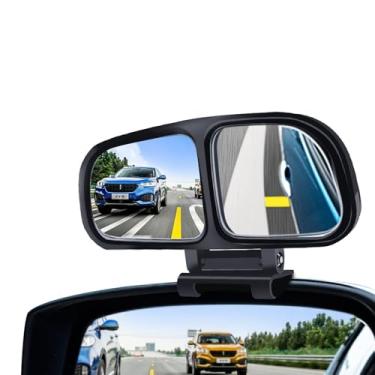 Imagem de YnGia Espelho de ponto cego, vidro duplo ajustável, retrovisores grandes angulares para a maioria dos carros, caminhões, SUV, 1 peça (preto esquerdo)
