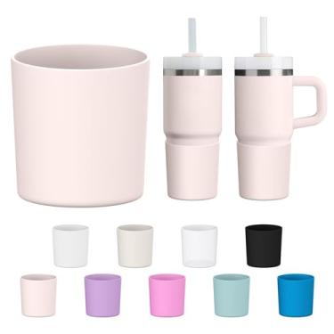 Imagem de WUQID Bota de silicone superior compatível com Stanley Quencher/ProTour 400 ml e IceFlow 400 ml, serve para copos de copo com o mesmo diâmetro de 400 ml capa de garrafa antiderrapante