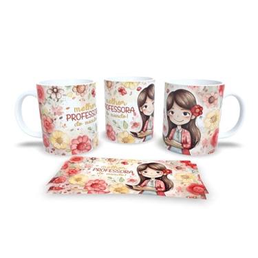 Imagem de Caneca branca dia dos professores floral (14092)