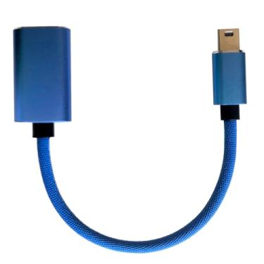 Imagem de DHSKZRMJ Cabo adaptador OTG USB A 2.0 fêmea para mini USB B 5 pinos macho OTG para câmera digital tablet MP3 (azul)