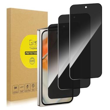 Imagem de Lokyoo Pacote com 3 protetores de tela de privacidade frontal para Google Pixel 9 Pro Fold [vidro temperado antiespião], Ultra HD, antiarranhões, sem bolhas, fácil instalação, vidro protetor 9H para