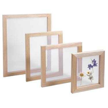 Imagem de Tela para fabricação de papel em 4 tamanhos (A4, A5, A6 e A7) Moldura de molde de madeira natural para artesanato de papel DIY e artesanato de flores secas