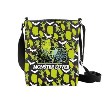 Imagem de XYANFA Bolsa tiracolo para casal amante de monstros presente de filme de terror bolsa de ombro inspirada no filme Drácula, Lover Cb