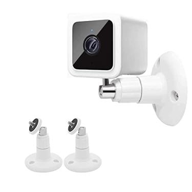 Imagem de Suporte Wyze Cam V3, suporte de parede ajustável ALLICAVER de 360 graus para câmera de vídeo Wyze Cam V3 1080p HD interna/externa. (pacote com 2, branco)