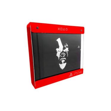Imagem de Suporte Parede Iluminado Shield Ps4 PRO - Vermelho - Branco - God Of W