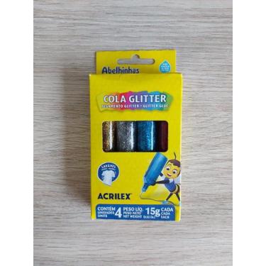 Imagem de Cola com glitter Acrilex 15g com 4 cores