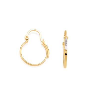 Imagem de Brinco argola folheado a ouro com aplicação  520003 Rommanel, Dourado