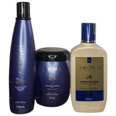 Imagem de Kit Aneethun Linha A Shampoo + Máscara + Creme Silicone