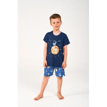 Imagem de Pijama Infantil Pele De Pêssego Space - Praqnome, Azul, 08