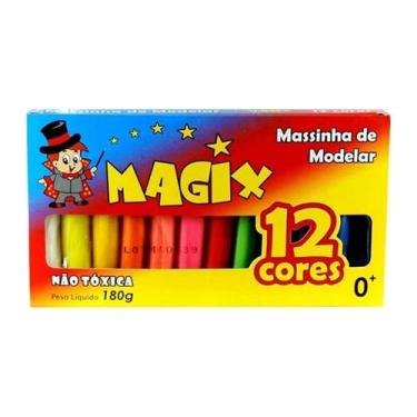 Imagem de Massinha de modelar Magix 180g com 12 cores, produto atóxico