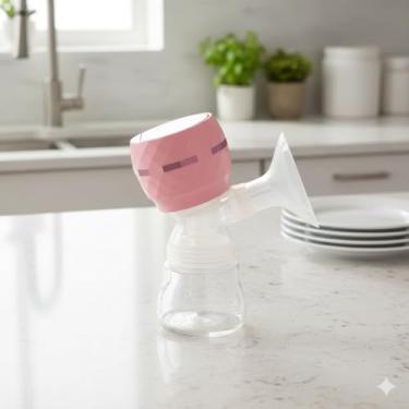 Imagem de Bomba de Leite Materno Elétrica Portátil – Extratora Silenciosa com Garrafa 210ml