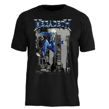 Imagem de Camiseta de Banda Megadeth Stamp em Algodão Manga Curta Gola Redonda-Unissex