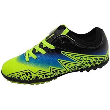 Imagem de tiebaoGanar Chuteira de futebol americano infantil tênis atlético chão firme ao ar livre sapatos leves (criança pequena/criança grande), Verde, 16