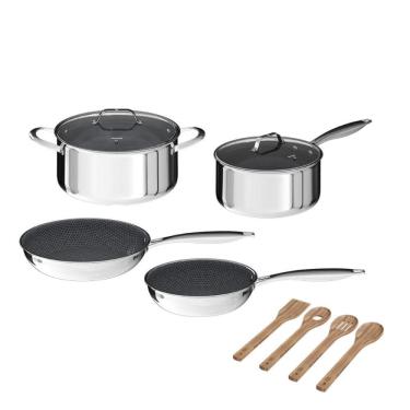 Imagem de Conjunto 4 Panelas Antiaderente Gourmet Isa Scherer + 4 Utensílios de Bambu - Mimo Style