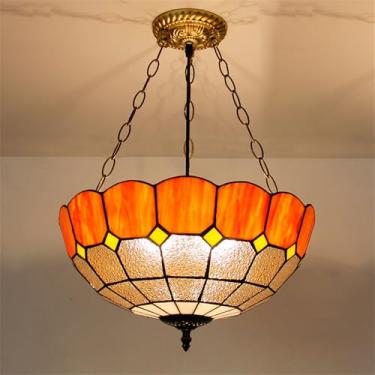 Imagem de Lâmpada Pingente de Vidro Colorido LED Contemporânea e Retro Criativa - Candelabro para Sala, Restaurante, Quarto, Hotel, Café, Bar e Corredor (Estilo 34 D40CM)