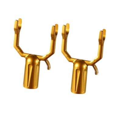 Imagem de IEUDNS 2 peças de garfos de conexão para varais de roupas, suporte para galhos de árvores, cabideiro de jardim, quintal, área externa, liga de alumínio, Ouro