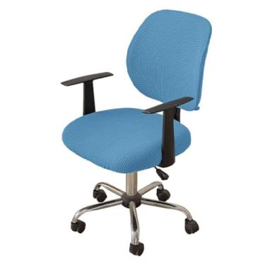 Imagem de Lzyjckh Capa para cadeira de escritório e computador Capa elástica elástica 2 peças Protetor de móveis moderno e minimalista para escritório e casa,Light blue